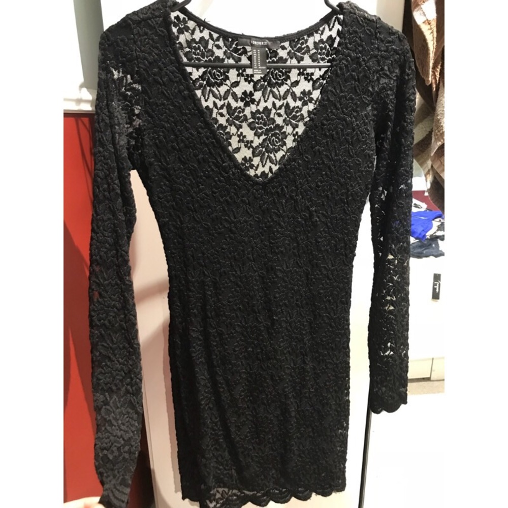 Black Long Sleeve Lace Dress